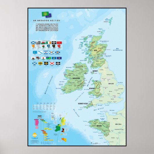 Les sechs nationen celtiques : carte en breton poster (Vorne)
