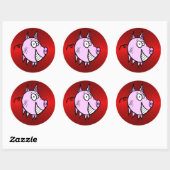 Les the Pig Big Red Sticker (Blatt)