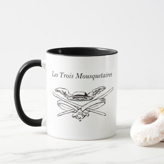 Les trois mousquetaires - Die drei Musketiere Tasse (Mit Donut)