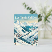 Les Trois Vallées Frankreich Postkarte (Stehend Vorderseite)