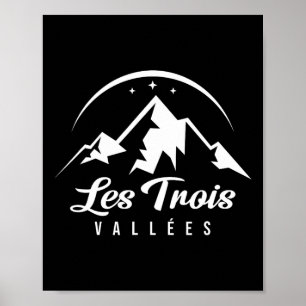 Les Trois Vallées Frankreich Skigebiet Snowboarden Poster