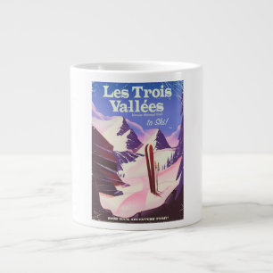 Les Trois Vallées Skireiseplakat Jumbo-Tasse