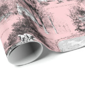 Les umgibt De Paris ~ Dauphine-Rosa Geschenkpapier (Rolleneckpunkt)