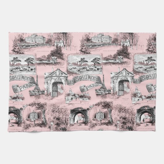 Les umgibt De Paris ~ Dauphine-Rosa Handtuch (Horizontal)