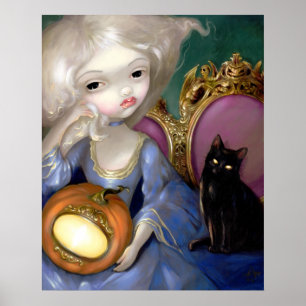 Les Vampires: Lanterne-Citrouille ART DRINT cat Poster