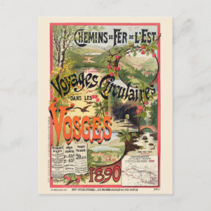 Les Vosges Frankreich Vintage Eisenbahnplakat 1890 Postkarte