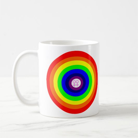 Lesbans Round Rainbow Coffee Tasse (Links)