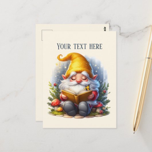 Lesbarer Gnom anpassbar Postkarte (Vorderseite/Rückseite Beispiel)