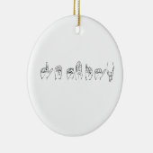 Lesbe in der Gebärdensprache Keramikornament (Rechts)