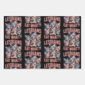 Lesben essen, was die lustige Katze Lesbian LGBTQ Geschenkpapier Set (Vorderseite)