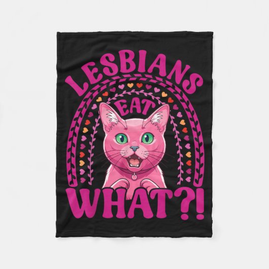 Lesben essen was Funny Shocked Korat Cat Pride Fleecedecke (Vorderseite)