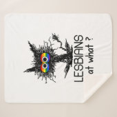 Lesben essen, was Katze Funny Spaß macht LGBTQ Sto Sherpadecke (Vorderseite (Horizontal))