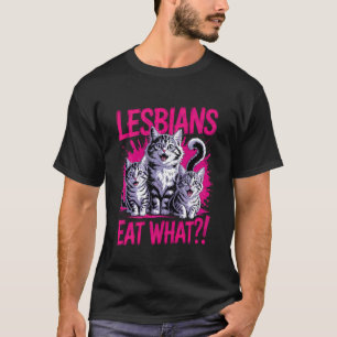 Lesben essen was Katze Lustige Gay Pride LGBTQ Pun T-Shirt