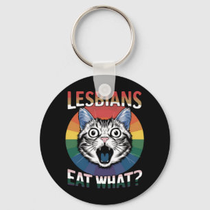 Lesben essen was Katzen Humor LGBTQ Stolz Flagge Schlüsselanhänger