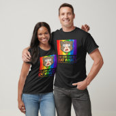 Lesben essen, was Katzenfahne Spaß Lgbtq Stolperfl T-Shirt (Unisex)