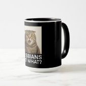 Lesben essen was Lustiges Tasse (VorderseiteRechts)