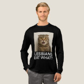 Lesben essen was Lustiges Tri-Blend Shirt (Volle Vorderseite)