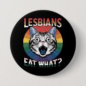 Lesben essen, was Spaß-Katze-LGBTQ-Stolperflagge Button (Vorderseite)
