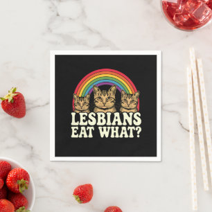 Lesben essen, was Vintage LGBT Pride Monat Meme Serviette
