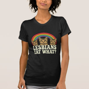 Lesben essen was Vintage LGBT Pride Monat Meme T-Shirt