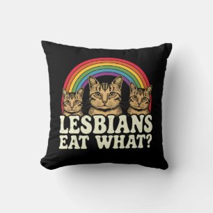 Lesben essen was Vintage LGBT Stolz-Monat-Meme Kissen