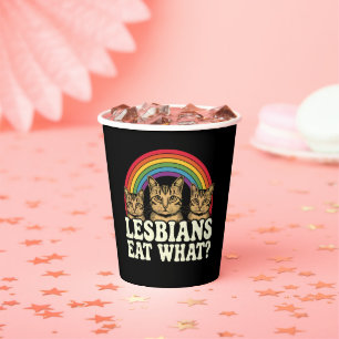 Lesben essen was Vintage LGBT Stolz Monat Meme Pappbecher