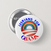 LESBEN FÜR OBAMA BUTTON (Vorne & Hinten)