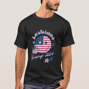 Lesben für Trump 2024 American Flag T-Shirt Long S