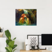 Lesben im fallenden Wasser Poster (Heimbüro)