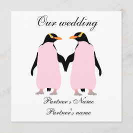 Lesben, Pastellpinguine - Einladung zur Hochzeit