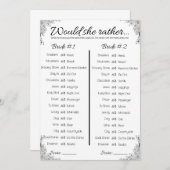 Lesben Polterabend Game, würde sie lieber, Einladung (Vorne/Hinten)