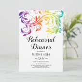 Lesben-Probe-Dinner in Regenbogenfarben Einladung (Stehend Vorderseite)