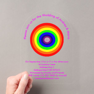 Lesben rund um Regenbogen Hochzeitsbrauchtum Acryleinladungen