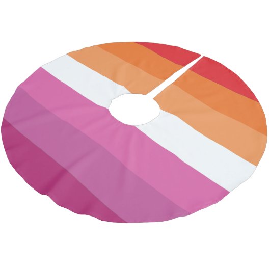 Lesben-Stolz-Flagge Polyester Weihnachtsbaumdecke (Schrägansicht)