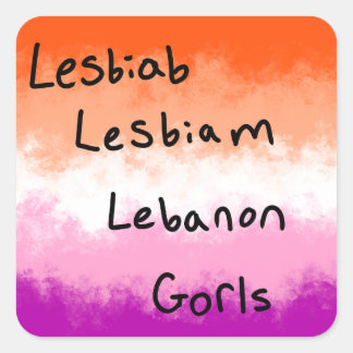 Lesbenflaggen-Aufkleber "Lesbiab" Zitat Quadratischer Aufkleber
