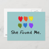 Lesbengeschenke "Sie hat mich gefunden." Postkarte (Vorne/Hinten)