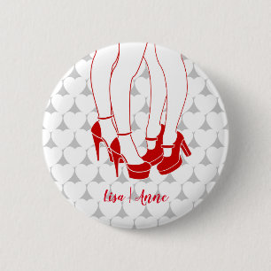 Lesbenpaar küsst am Valentinstag Button