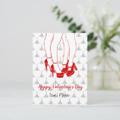 Lesbenpaar küsst am Valentinstag Postkarte (Stehend Vorderseite)