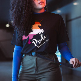 Lesbenstolz: Einhorn, individuelles Jahr und Stadt T-Shirt