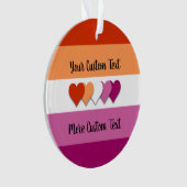 Lesbenstolzflagge mit Textornament Ornament (Vorderseite)