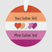 Lesbenstolzflagge mit Textornament Ornament (Vorderseite)