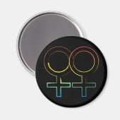 Lesbensymbol Magnet (Vorderseite/Rückseite)