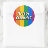 Lesbi Freunde? Runder Aufkleber (Tasche)