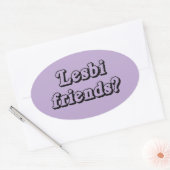 LESBI FRIENDS OVALER AUFKLEBER (Umschlag)