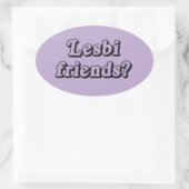 LESBI FRIENDS OVALER AUFKLEBER (Tasche)