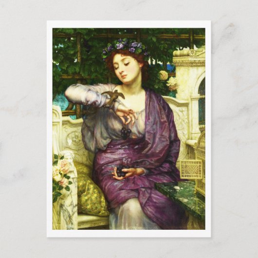 Lesbia und ihr Spatz von Sir Edward John Poynter Postkarte (Vorderseite)