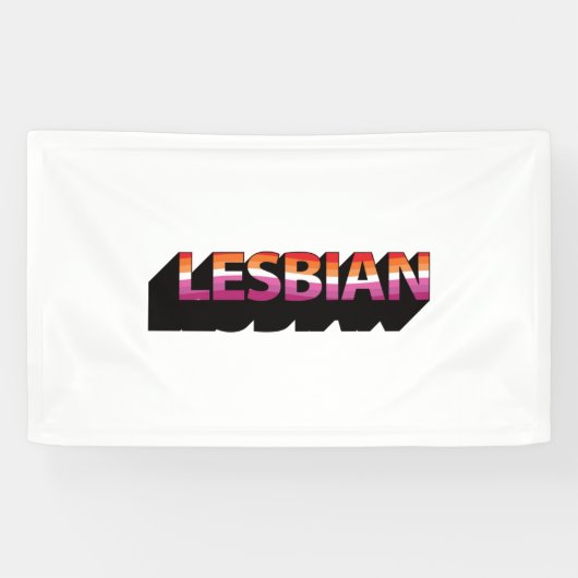 LESBIAN 3D Flagge Banner (Horizontal)