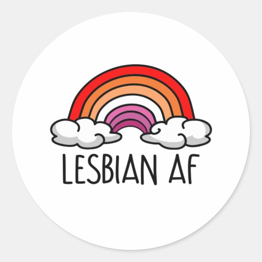 LESBIAN AF RUNDER AUFKLEBER (Vorderseite)