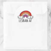 LESBIAN AF RUNDER AUFKLEBER (Tasche)