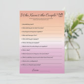 Lesbian Bachelorette Game, Wer kennt das Paar? Einladung (Stehend Vorderseite)